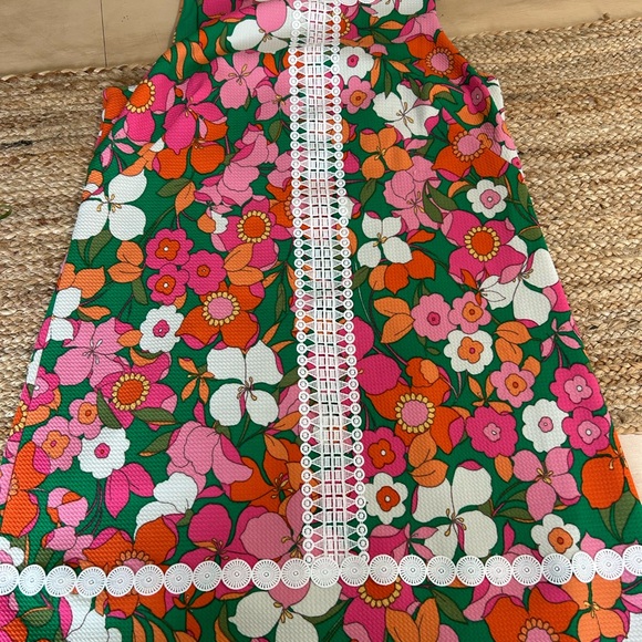 Retro Floral Eliza J shift dress - Pink, Orange, green - Picture 1 of 10